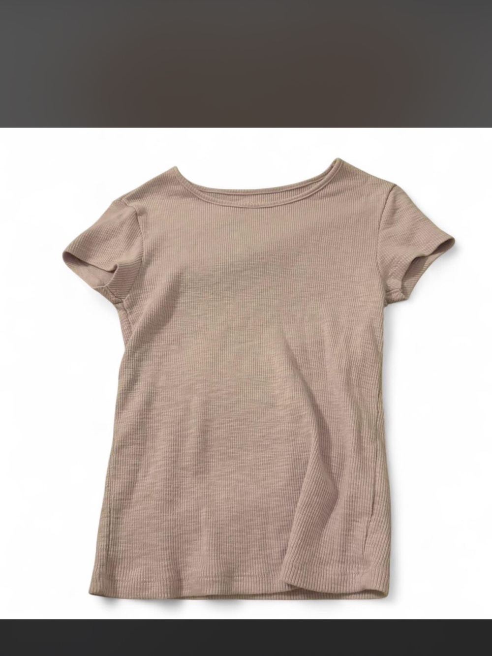 American Eagle Outfitters Ribbed Scoop Neck Tee in Light Brown